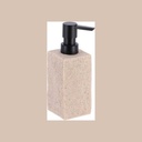 Distributeur a savon 260 ml polyresine carre effet pierre pompe noir mat - naturel