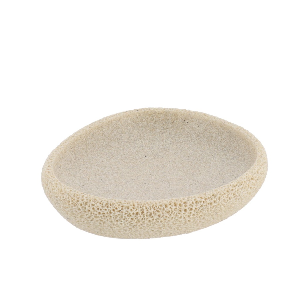 Porte savon polyresine effet eponge de mer - naturel
