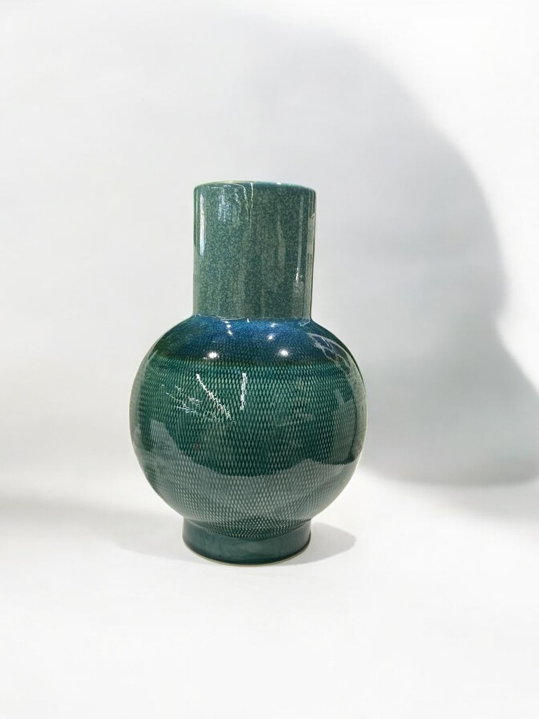 Vase gres vert bleu