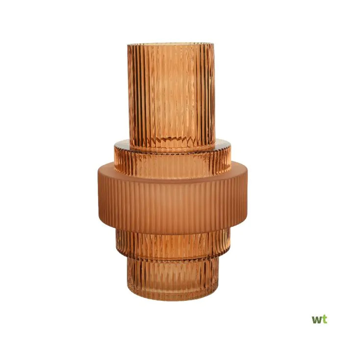 Vase verre transparent a relief 