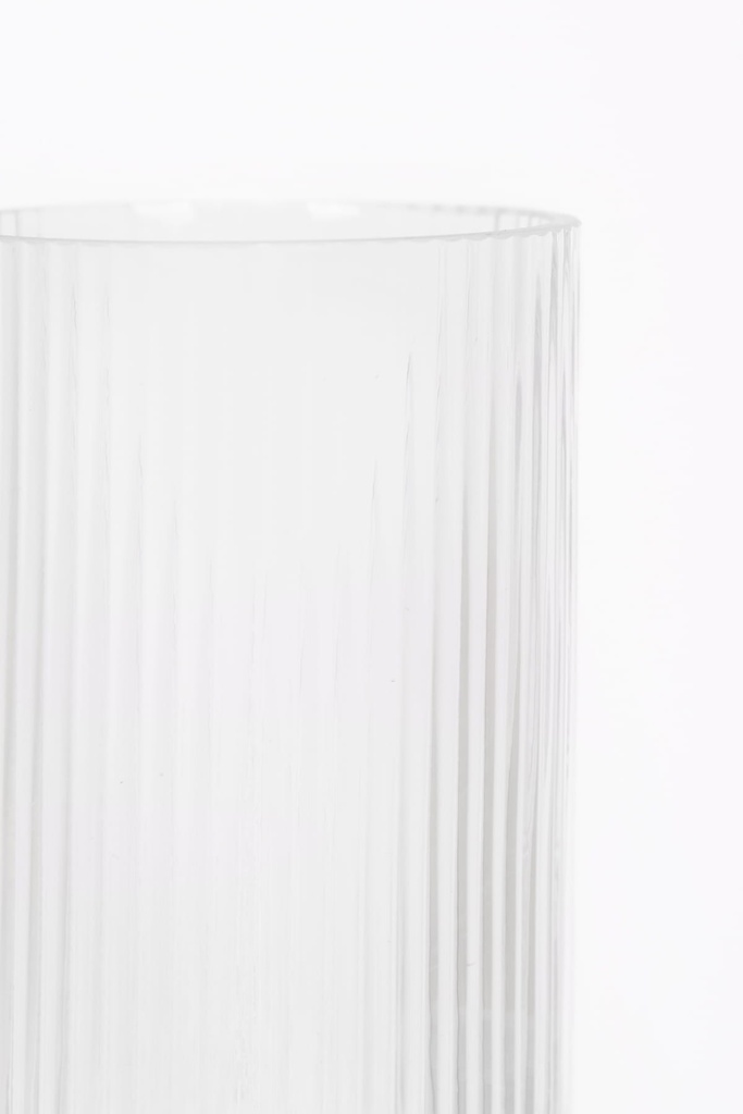 Vase verre relief bas colore lisse 