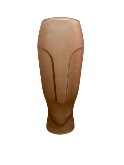 Vase verre visage marron