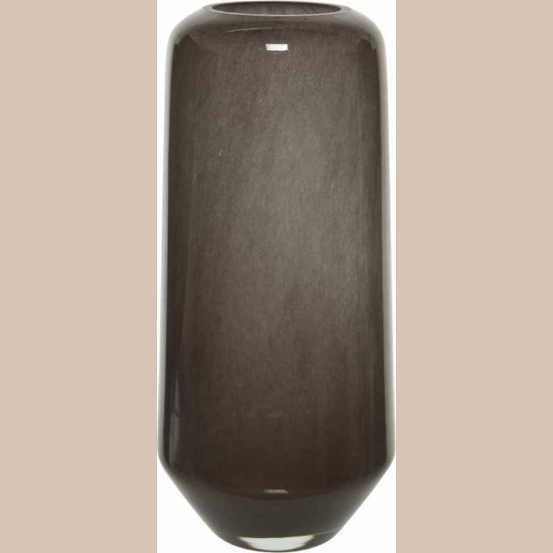 Vase verre poudre brun fonce