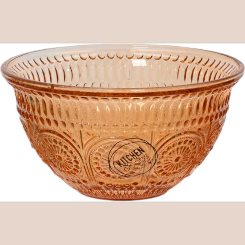 Bol en verre transparent orange