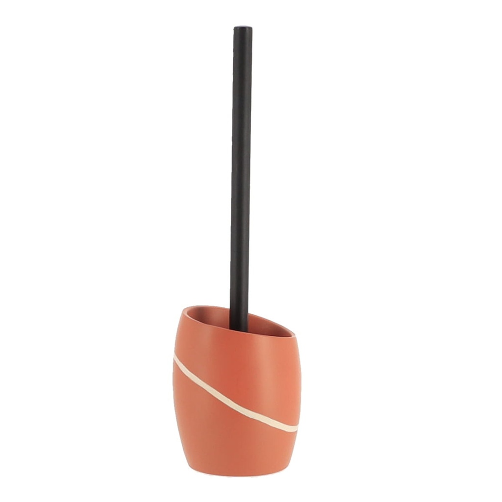 Brosse wc polyresine  arrondie - terracotta