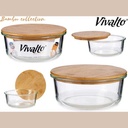 Boîte en verre rectangle + couvercle bambou