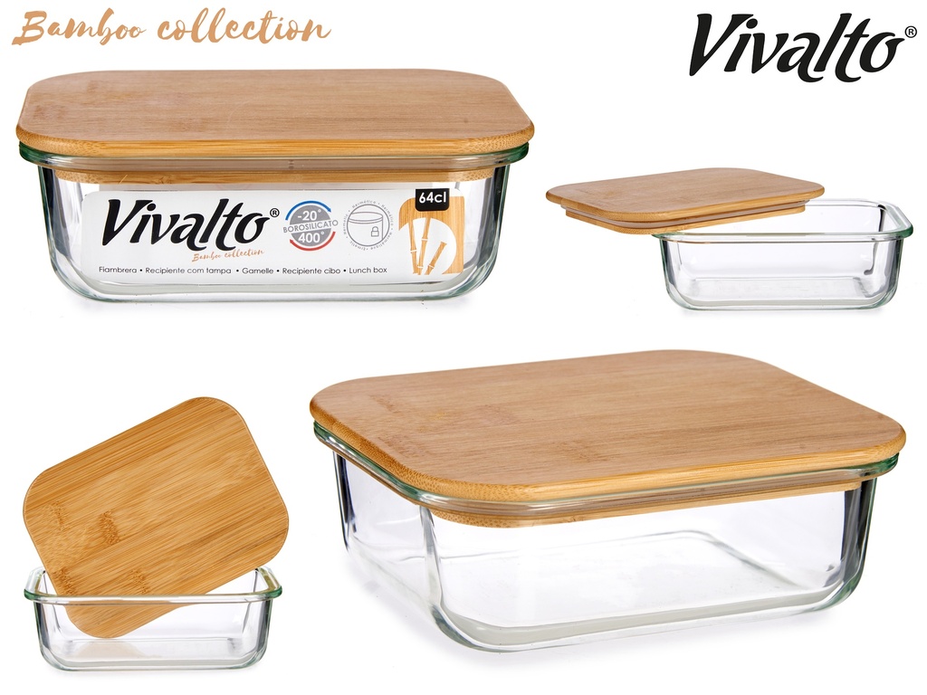 Boite de cuisine hermetique et couvercle bambou