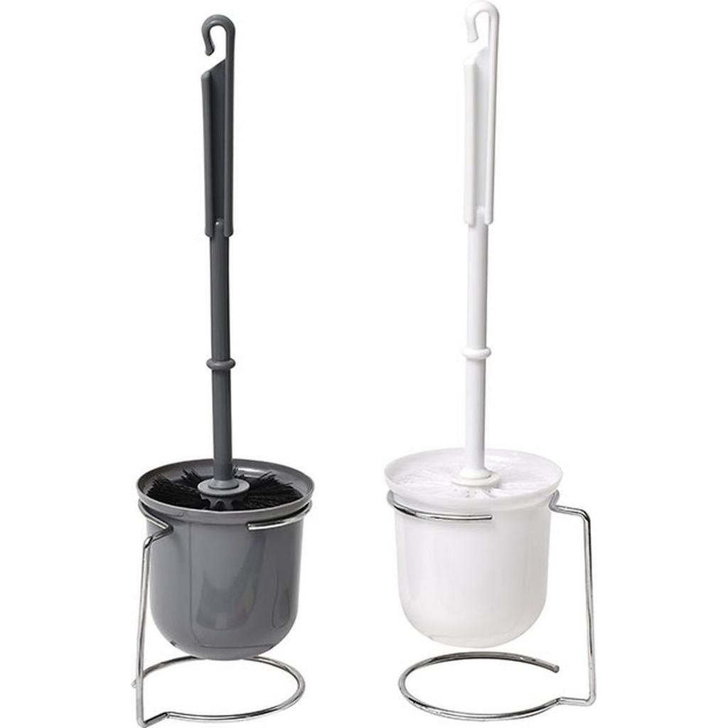 Brosse pp wc sup. metal chrome 2 coloris - blanche/grise