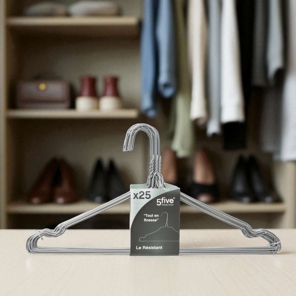 Cintres métal x25 HANG’UP gris argenté  