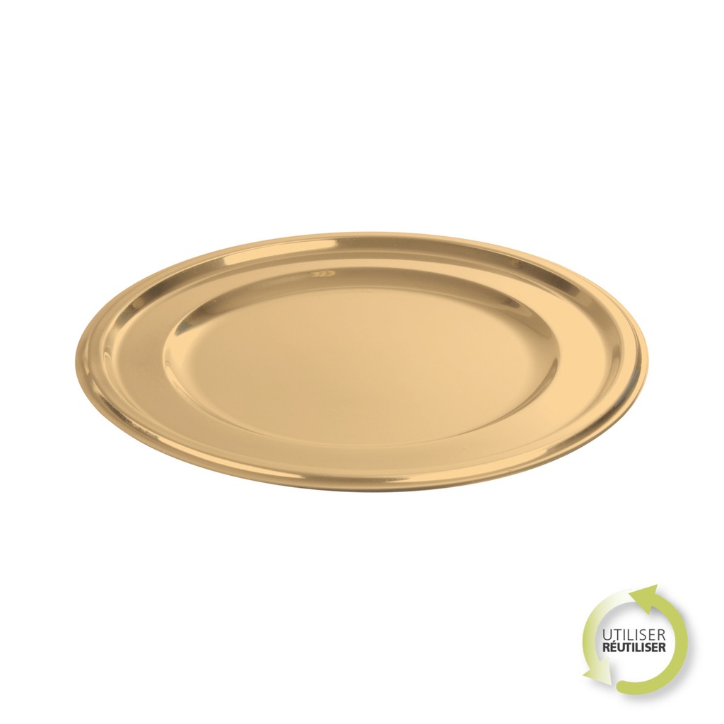 Set de 2 plateaux ronds en pet d30cm or