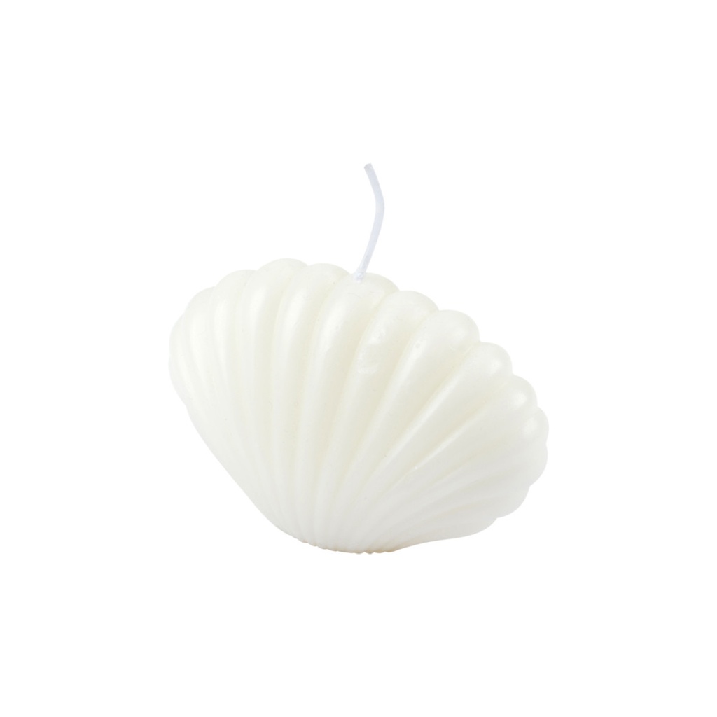 Bougie forme coquillage 9x5xh6cm arty coloris blanc