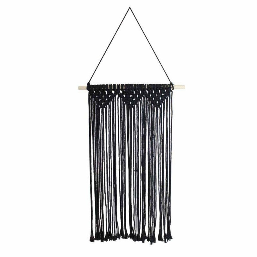 Suspension 58 x 30 cm macrame horizon lointain noir
