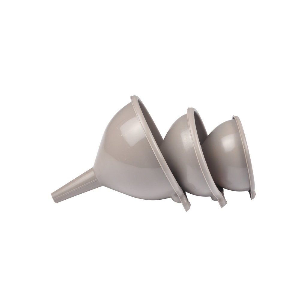 Set de 3 entonnoirs plastique d10cm / d12cm / d14cm taupe