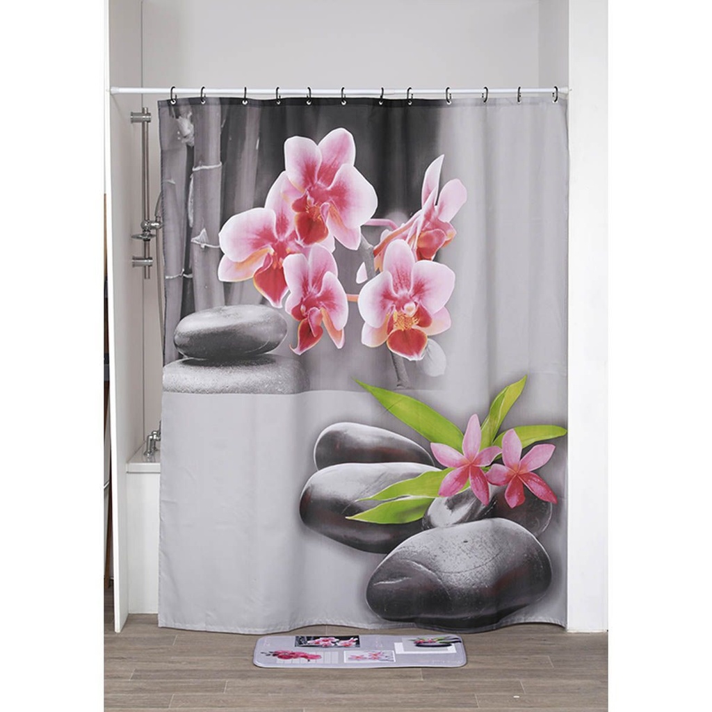 Rideau de douche polyester 180x200 cm - janice