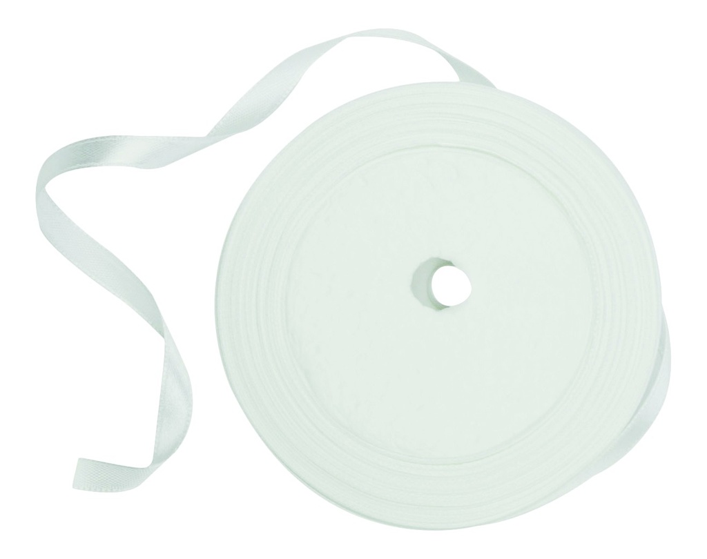 Bobine ruban satin blanc 6mmx20m