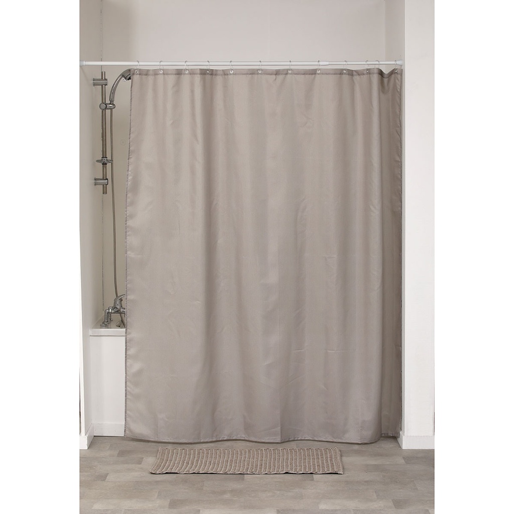 Rideau de douche polyester 180x200 cm facon lin - mimetisme