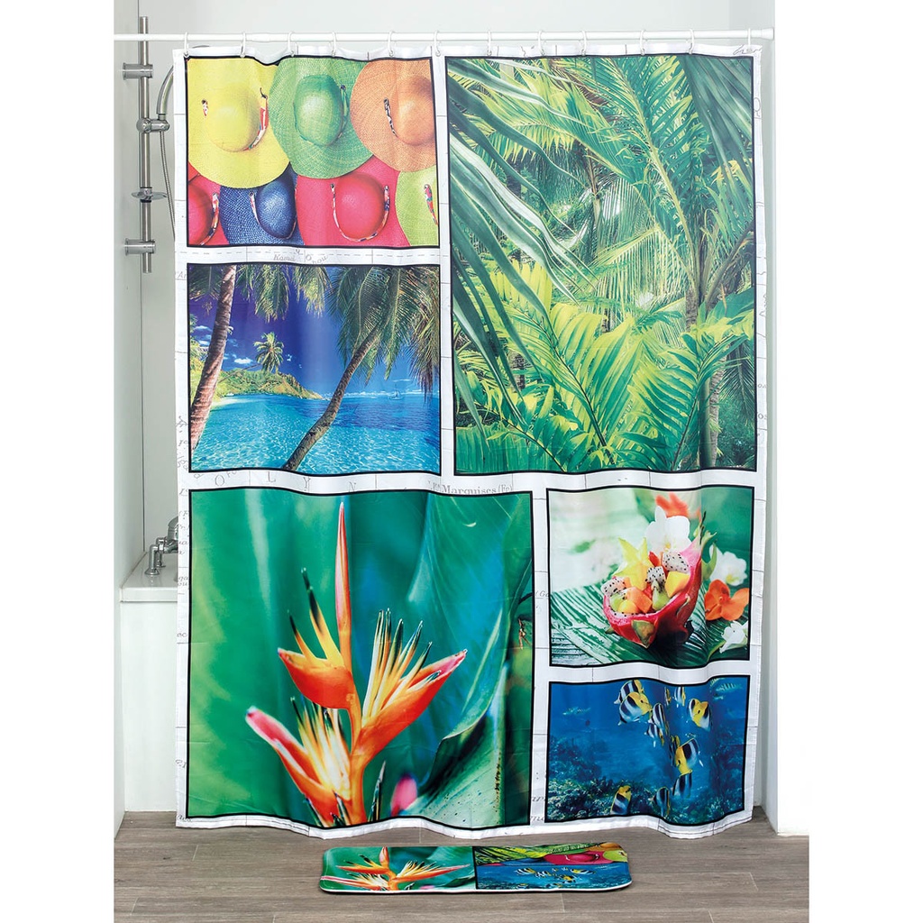 Rideau de douche polyester 180x200 cm - island spirit