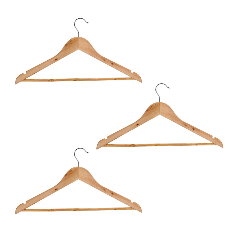 Set 3 cintres bois naturel display