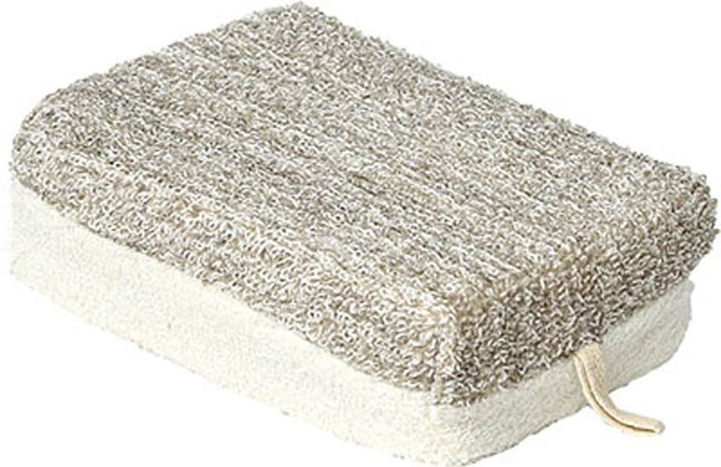 Eponge de bain ramie/bambou gm - creme/taupe