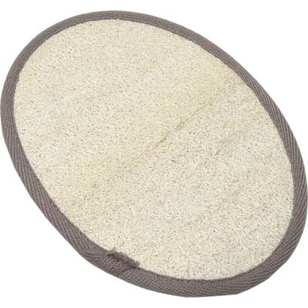Disque de massage exfoliant corps bambou/loofa gm - creme/taupe