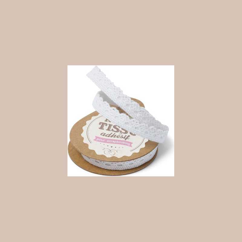 Dentelle blanche adhesive 1cmx2m