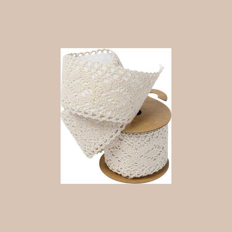 Dentelle adhesive ivoire 5cmx2m