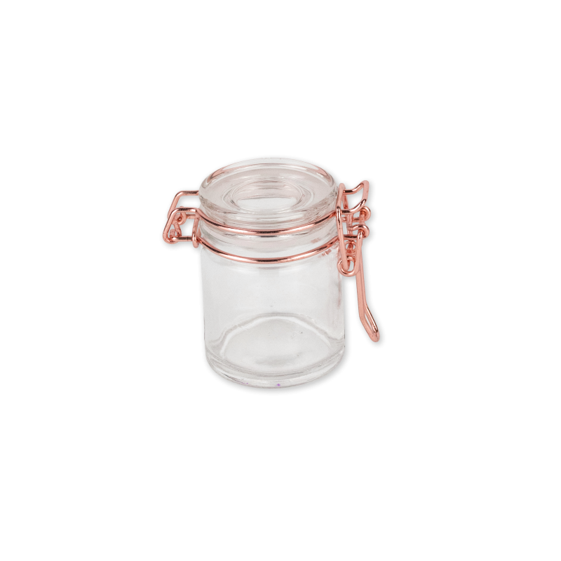 Bocal à conserve verre et métal rose gold 4x6cm - 40ml