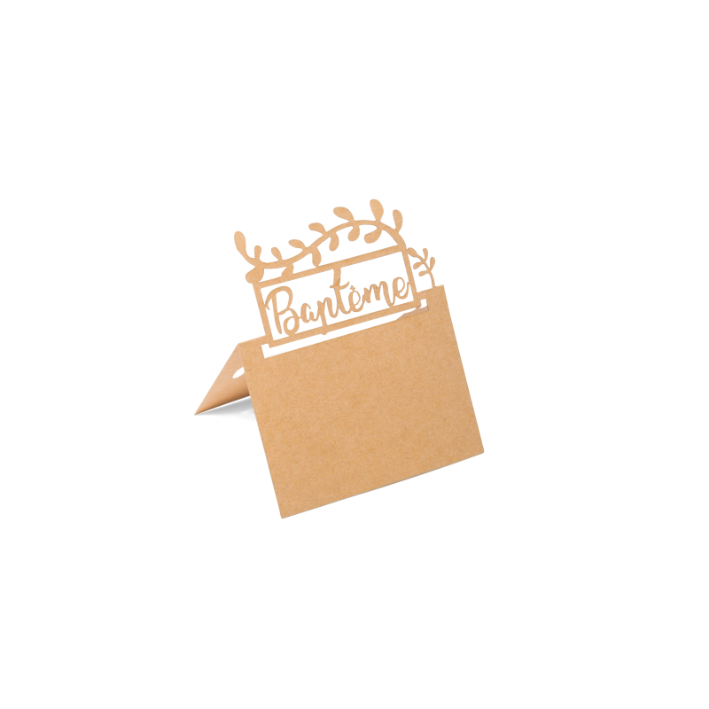 20 marque places bapteme kraft 8x12