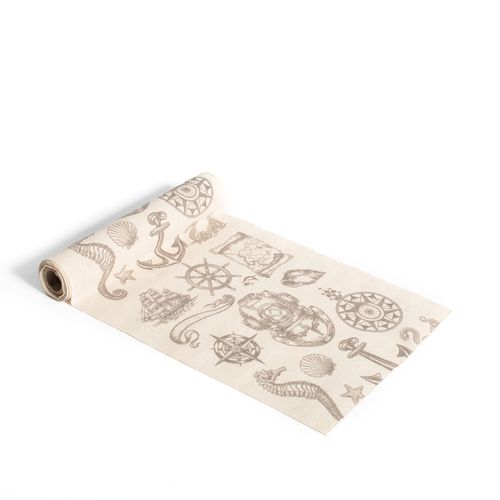 Chemin de table trésors perdus effet lin 28cmx5m