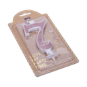 Bougie chiffre "7" calligraphie ros