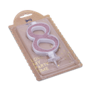 Bougie chiffre "8" calligraphie ros