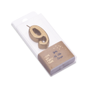 Bougie chiffre "9" metallise or 4.3 cm sur pic