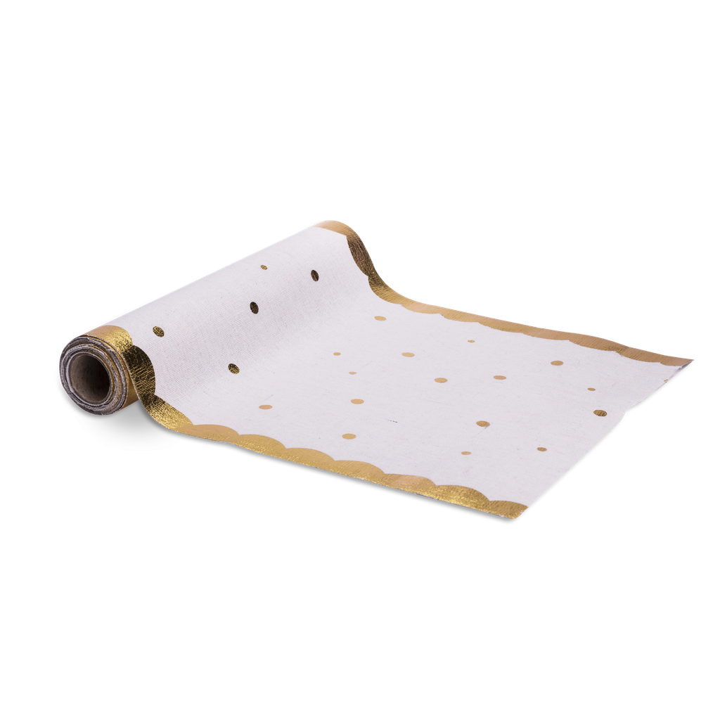 Chemin de table lin pois et festons