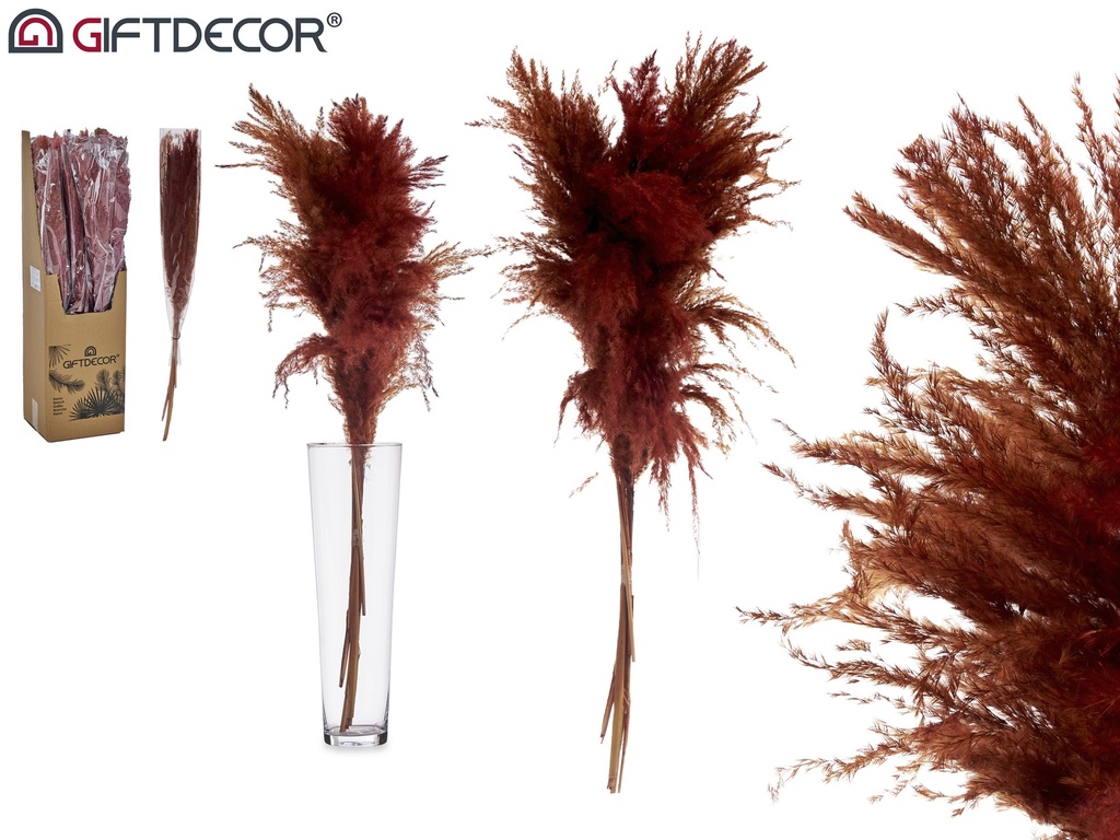 Branche plume grenat 5 pcs 90cm