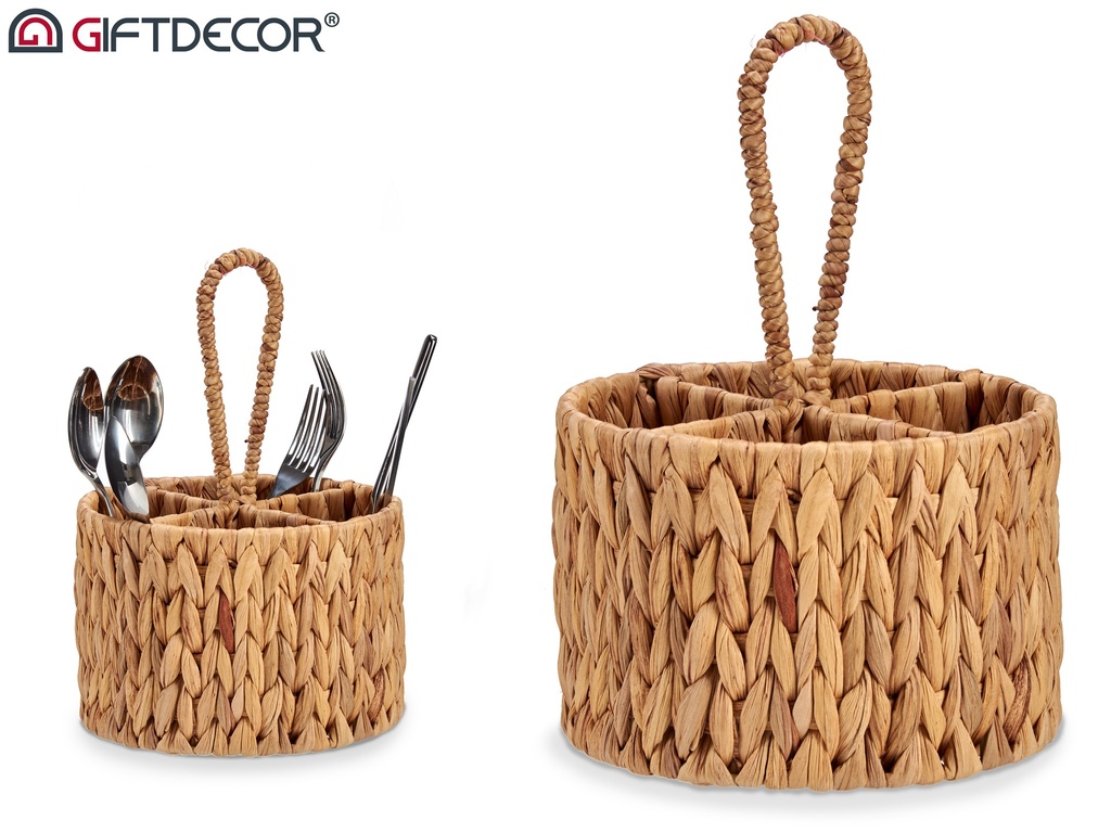 Range couverts en paille rond avec 4 cre