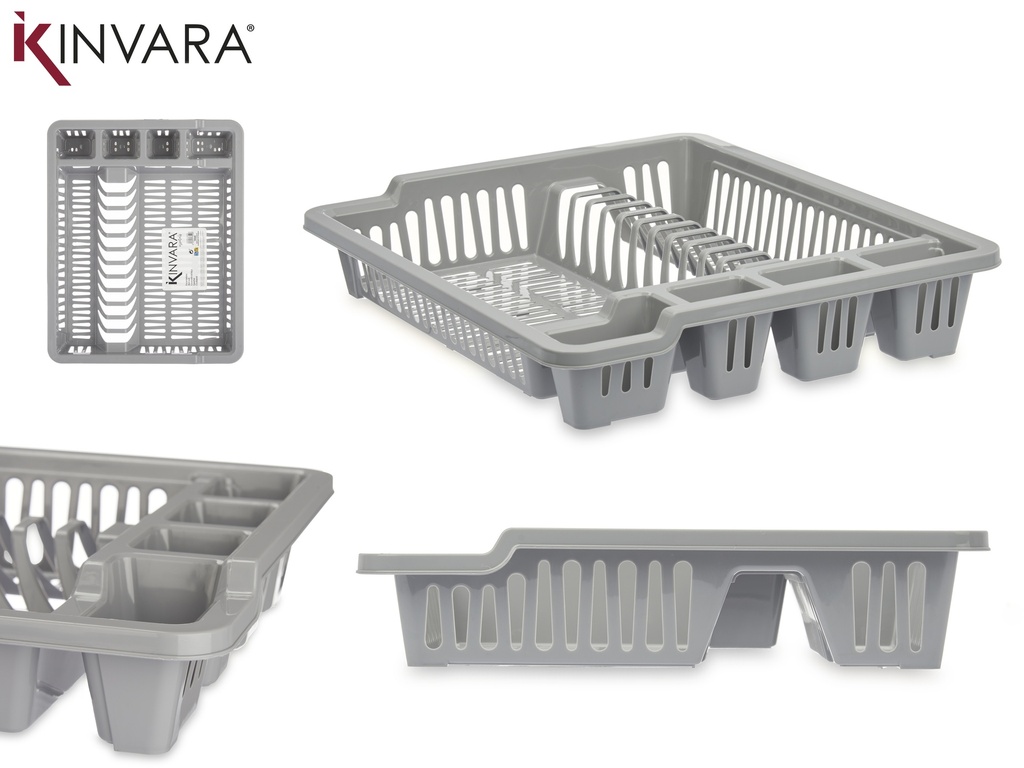 Égouttoir vaisselle plastique grand gris