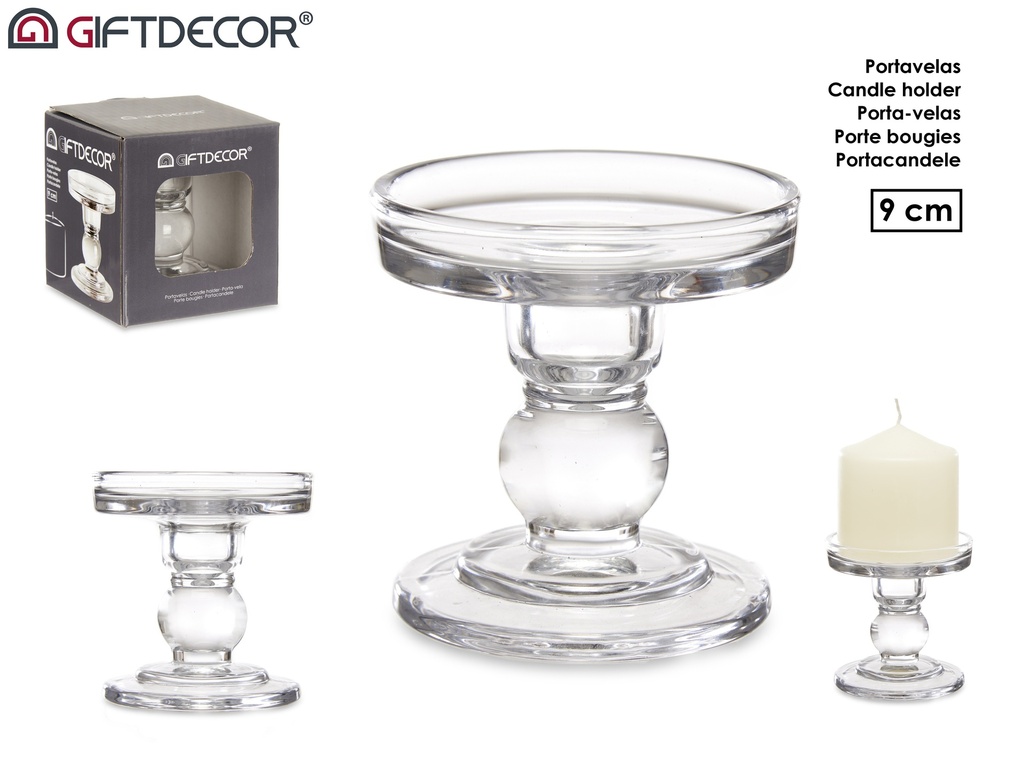 Candelabre verre boule s 9cm