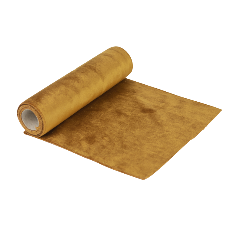 Chemin de table velours moutarde 30 cmx2.5m lavable