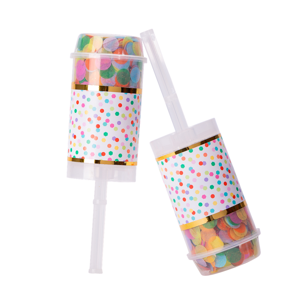 2 push pop confettis multicolore 7 gr 18cm