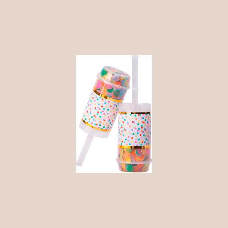 2 push pop confettis multicolore 7 gr 18cm