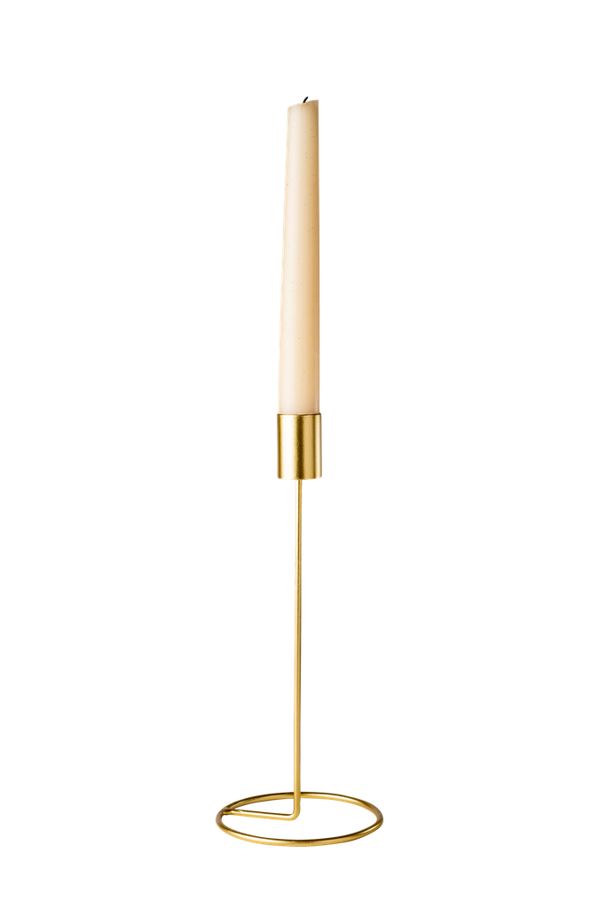 Bougeoir design métal or 9,5x23cm