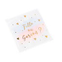 16 serviettes gender reveal "fille ou garçon ?" papier blanc rose bleu or 33x33cm -3plis