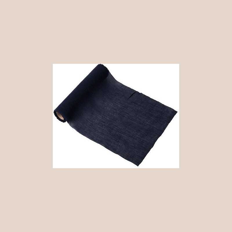 Chemin de table mousseline bleu marine 28cmx5m