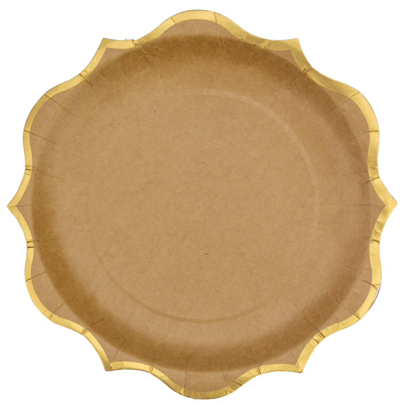 8 ass. carton kraft et liseré or 23cm