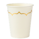 8 gobelet carton blanc et liseré or 255ml