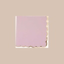 16 serviettes rose poudré lisere or 3 plis 33x33cm