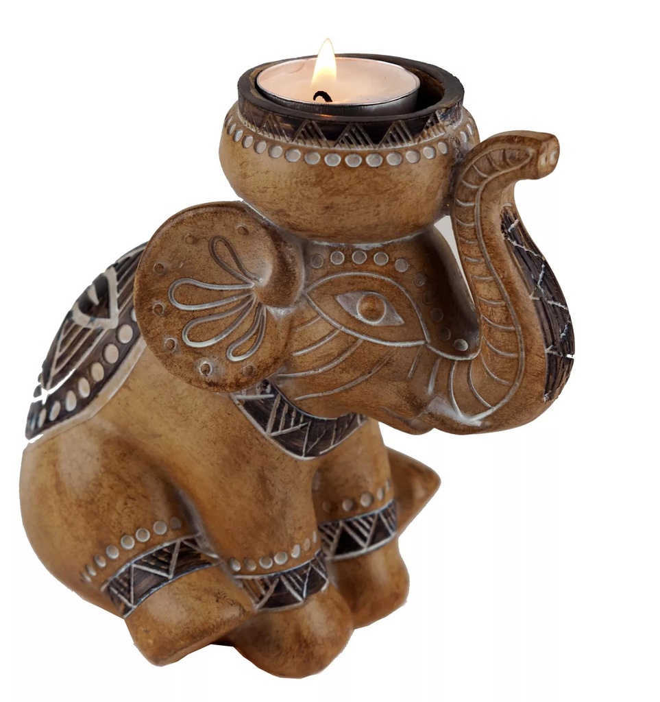 Porte-bougies éléphant 15cm