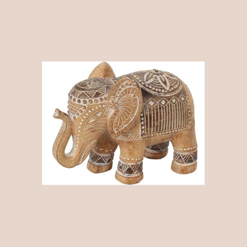 Éléphant 15x14cm trompe en bas