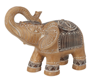 Éléphant trompe levée 31cm 