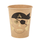 8 gobelets pirate carton kraft noir et or 255ml